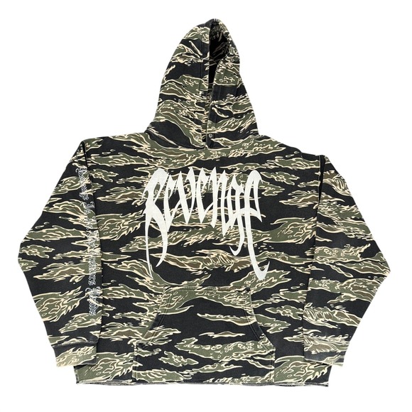 Revenge Other - Revenge Tiger Camo Hoodie Green Black White Graphic Skull Mens XL XXXTentacion